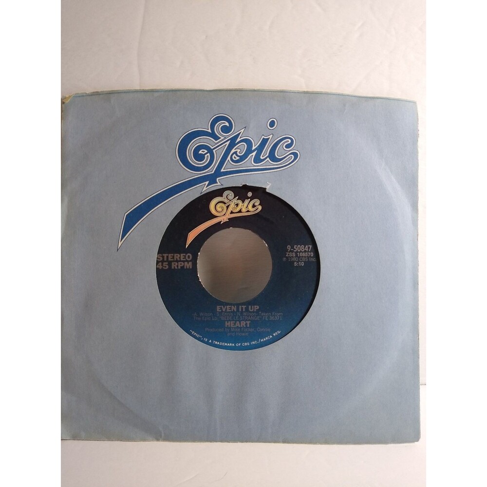 Heart - Even It Up / Pilot 7" Vinyl Single 1980 Epic Rock 45 RPM Pop Hard Rock